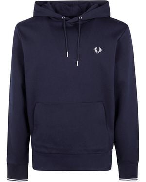 Fred Perry Tipped Hooded Sweatshirt - Blue