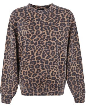 Anine Bing Sweatshirt Leopard Print "Miles" - Gray