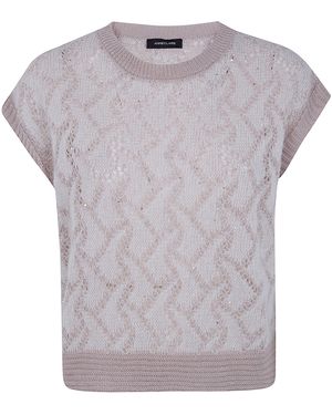 Anneclaire Short Sleeves Round Neck Sweater - Gray
