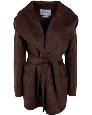 Max Mara Hooded Caban Jacket "Mxs Golf" - Brown