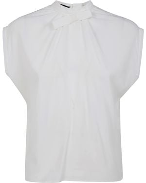 DR. HOPE Silk Blend Bow Blouse - White