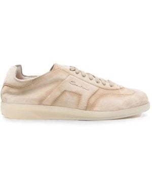 Santoni "Oly Cube 18" Trainers - Natural