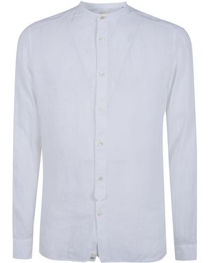 Tintoria Mattei 954 Linen Shirt With A Mandarin Collar - White