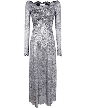 Rabanne Long Sleeves Long Lace Dress - Grey