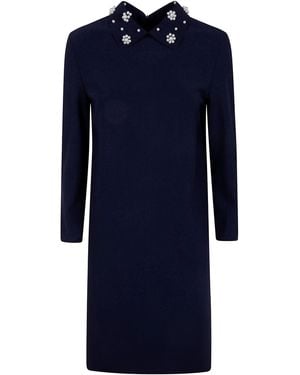 La Petite Robe Di Chiara Boni Dress Short Zip "Leotie" - Blue