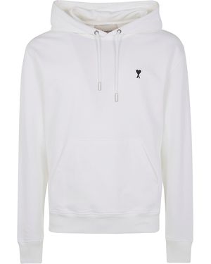 Ami Paris Contrasted "Ami De Coeur" Hoodie - White