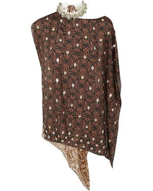 Dries Van Noten 01080 Clavier Emb 8164 Top - Brown