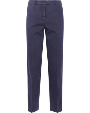 Peserico Trousers Stretch Gabardine Trousers - Blue