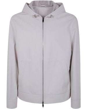 Desa Leather Hoodie Jacket By - Gray