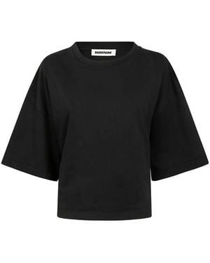 DARKPARK Doyle Cropped Draped Short Sleeve Tee By - Black