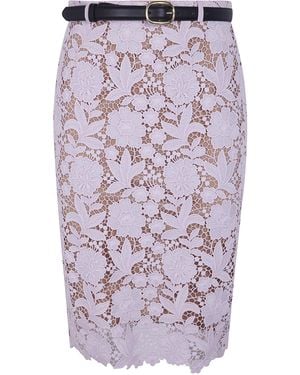 Self-Portrait Lace Midi Skirt - Purple