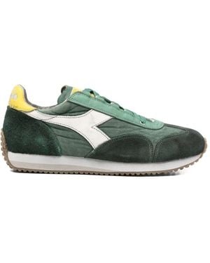 Diadora Heritage Equipe Dirty Stone Wash Vintage Trainers - Green