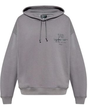 Y-3 Y-3 Graphic Ft Hoodie - Grey
