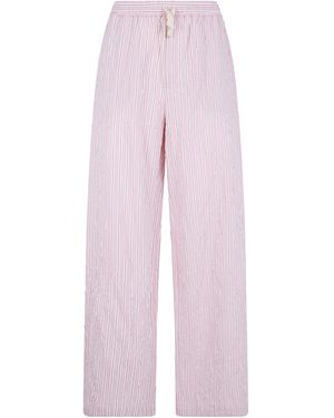 Nuur Striped Pants With Elastic - Pink