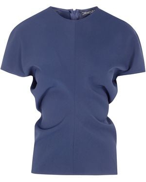 DR. HOPE Top Main Cut "Bias Cut Crew Neck Top" - Blue