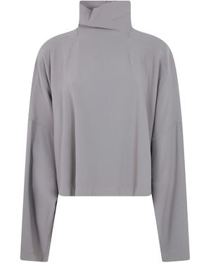 Rick Owens "Jumbo Tobard" Cropped T-Shirt - Grey