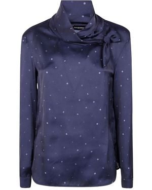 Emporio Armani Pois Dot Print Shirt - Blue