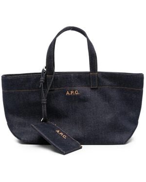A.P.C. A. P.C. Shoulder Bag Small "Le Drummer Toile" - Blue