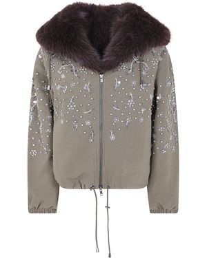 DR. HOPE Jacket Canvas And Fur "Soleil Bright" - Grey