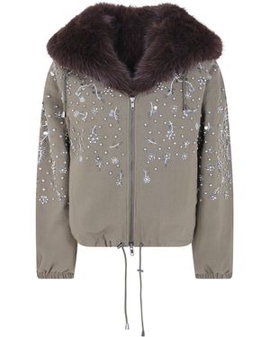 DR. HOPE Jacket Canvas And Fur "Soleil Bright" - Gray