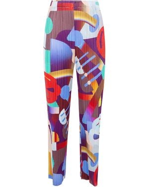 Pleats Please Issey Miyake Pantaloni Gioco "Playground" - Red