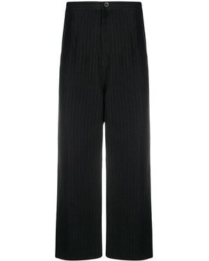 Y's Yohji Yamamoto O Straight Thick Trousers Pinstripe - Black