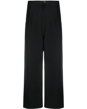 Y's Yohji Yamamoto O Straight Thick Trousers Pinstripe - Black