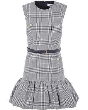 Self-Portrait Prince Boucle Sleeveless Midi Dress - Gray