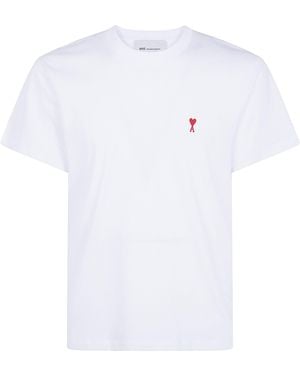 Ami Paris T-Shirt Main Feature "Quota Ami De Coeur" - White