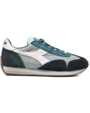 Diadora "Heritage Equipe Dirty Stone Wash" Vintage Trainers - Blue