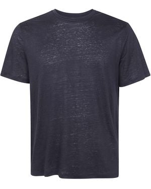 Majestic Solid Colour Short Sleeves Round Neck Jumper - Blue