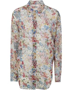 KHAITE Relaxed Fit Chiffon Goya Shirt - Grey