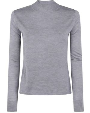 Max Mara Pure Falesia Silky Turtle Neck Jumper - Grey
