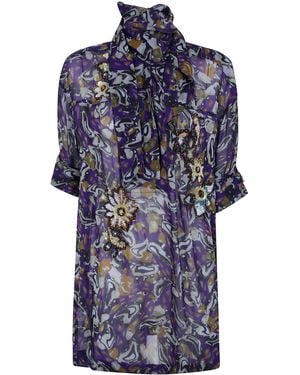 Dries Van Noten Camicia Multicolore "Calma" - Blu