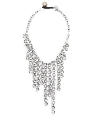 Maria Calderara Necklace Diamond Long "Diamond Crystal Long Necklace" - White