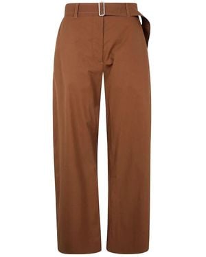 Studio Nicholson Pantalone Con Gamba Rotonda E Cintura - Marrone
