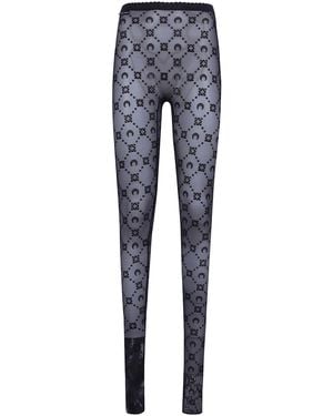 Marine Serre Printed Leggings "Moon" - Blue