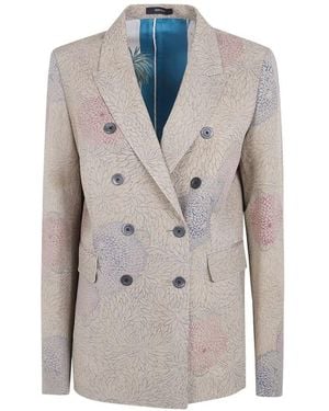 Ibrigu Double Breasted "Komon" Kimono Jacket - Grey