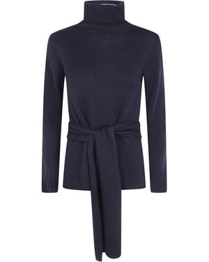 Pierantoniogaspari Jumper High Neck "Nodes" - Blue