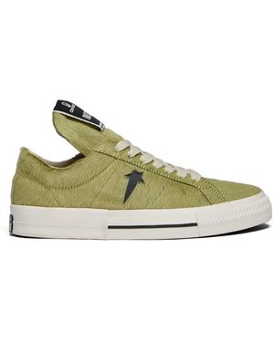 Rick Owens DRKSHDW x Converse "Onestr" Pony Hair Trainers - Green