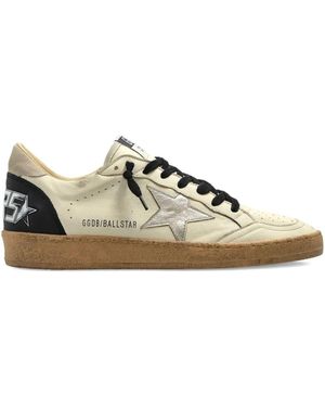 Golden Goose Ball Star Trainers In Worn Effect Nappa With Laminated Le - Multicolour