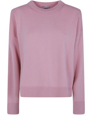 Mrz Maglione Cropped Oversized Collo Rotondo - Rosa
