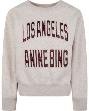 Anine Bing "Harry" Shrunken Sweatshirt La - White