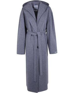 Max Mara Coat Virgin Wool "Olmo" - Blue