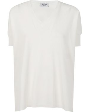 Base London V Neck Jumper - White
