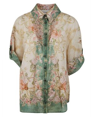 Zimmermann August Short Sleeve Shirt Clothing - Green