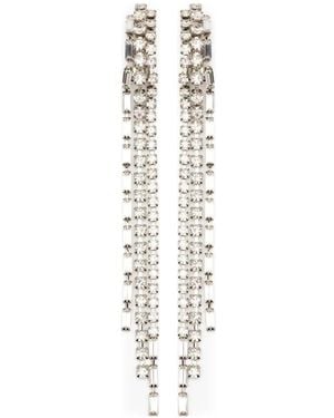 Helene Zubeldia "Crystal Palace" Crystal Waterfall Earrings Clips - White