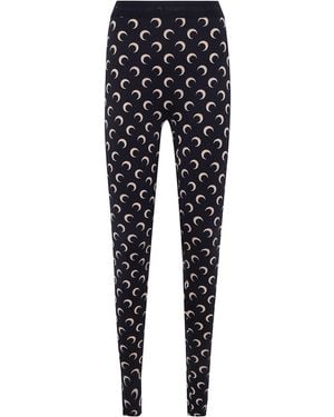Marine Serre Mesh Flock Tights "Moonogram" - Blue