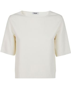 Base London Boat Neck Jumper - White