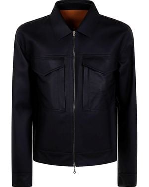 Desa Leather Reversible Boxy Jacket By - Black